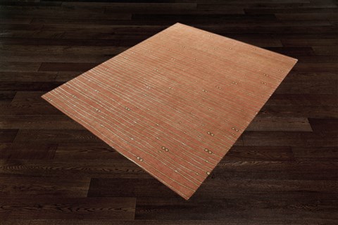 Indo-Nepal Orange Hand Knotted 80 X 100  Area Rug 151-18315 Image 11