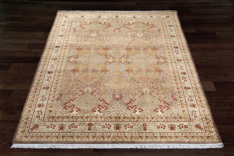 Heriz White Hand Knotted 90 X 120  Area Rug 151-18318 Image 4