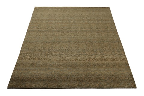 Indo-Nepal Green Hand Knotted 80 X 100  Area Rug 151-18324 Image 9