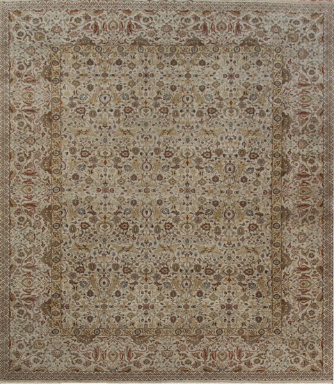 Haji Jalili White Square Hand Knotted 10 X 10  Area Rug 151-18331 Image 0