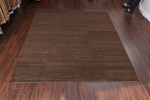 Indo-Nepal Brown Hand Knotted 80 X 100  Area Rug 151-18337 Image 8