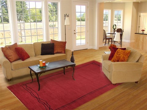 Indo-Nepal Red Hand Knotted 80 X 100  Area Rug 151-18345 Image 4