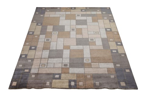 Modern Multicolor Hand Knotted 80 X 100  Area Rug 151-18347 Image 7