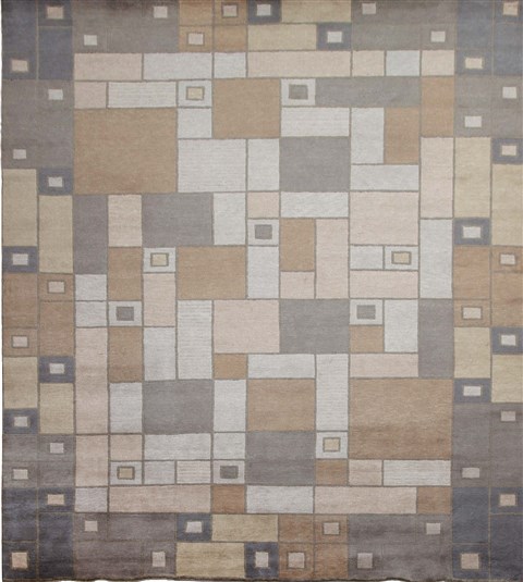Modern Multicolor Hand Knotted 80 X 100  Area Rug 151-18347 Image 0