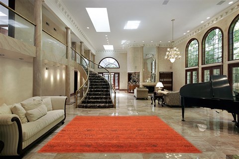 Indo-Nepal Orange Hand Knotted 80 X 100  Area Rug 151-18351 Image 1