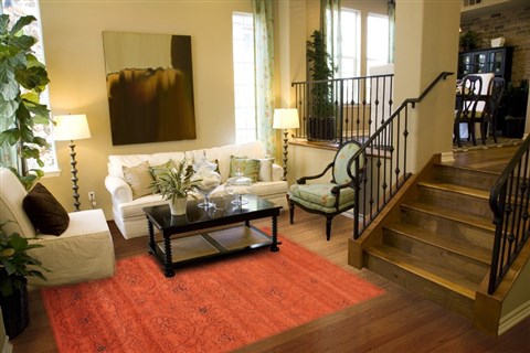 Indo-Nepal Orange Hand Knotted 80 X 100  Area Rug 151-18351 Image 3