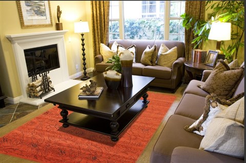 Indo-Nepal Orange Hand Knotted 80 X 100  Area Rug 151-18351 Image 2