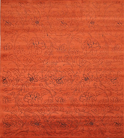 Indo-Nepal Orange Hand Knotted 80 X 100  Area Rug 151-18351 Image 0