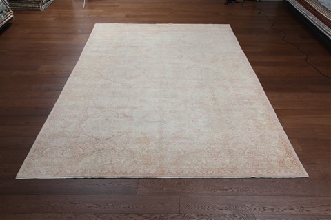 Modern White Hand Knotted 93 X 138  Area Rug 151-18354 Image 3