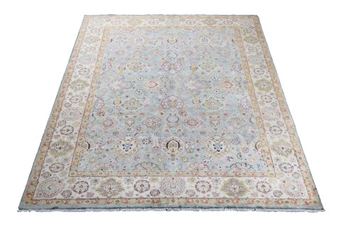 Kashan Blue Hand Knotted 810 X 117  Area Rug 151-18356 Image 9