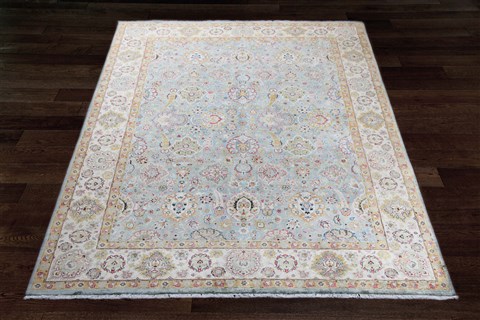Kashan Blue Hand Knotted 810 X 117  Area Rug 151-18356 Image 5