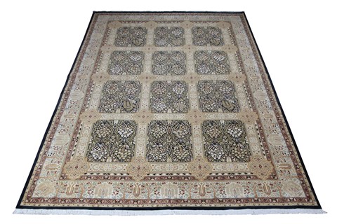 Turkman Black Hand Knotted 100 X 140  Area Rug 151-18357 Image 3