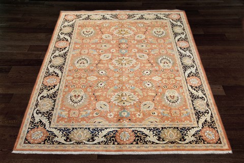 Heriz Orange Hand Knotted 100 X 140  Area Rug 151-18360 Image 1