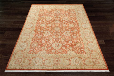 Chobi Red Hand Knotted 100 X 144  Area Rug 151-18362 Image 1