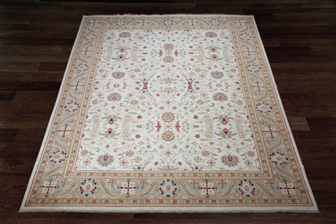 Ziegler White Hand Knotted 120 X 150  Area Rug 151-18376 Image 1