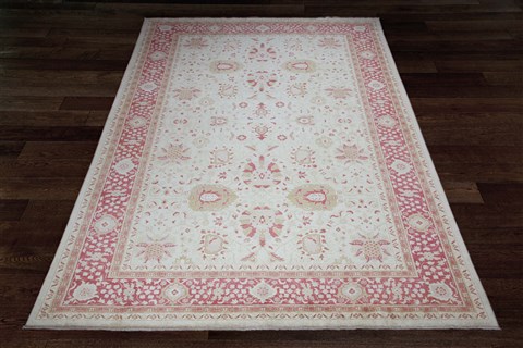 Oushak White Hand Knotted 100 X 160  Area Rug 151-18379 Image 2