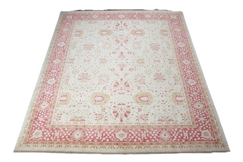 Oushak White Hand Knotted 100 X 140  Area Rug 151-18380 Image 1