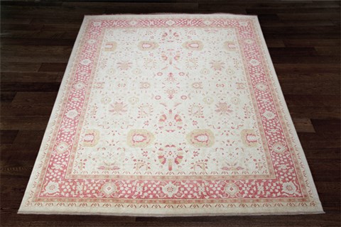 Oushak White Hand Knotted 100 X 140  Area Rug 151-18380 Image 3
