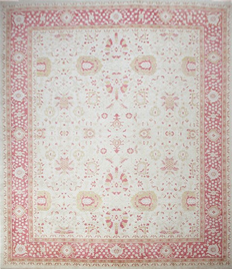 Oushak White Hand Knotted 100 X 140  Area Rug 151-18380 Image 0