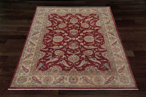 Jaipur Red Hand Knotted 90 X 120  Area Rug 151-18381 Image 9