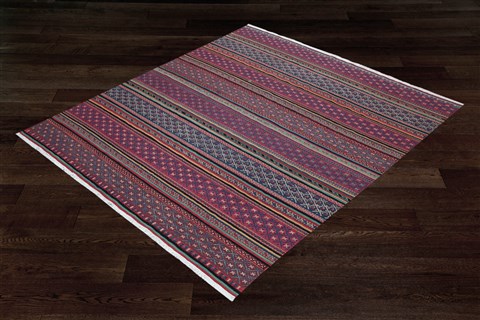 Gabbeh Multicolor Hand Knotted 80 X 100  Area Rug 151-18382 Image 8