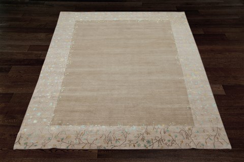 Indo-Nepal Brown Hand Knotted 80 X 100  Area Rug 151-18393 Image 8