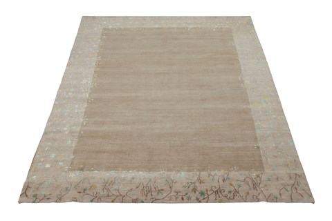 Indo-Nepal Brown Hand Knotted 80 X 100  Area Rug 151-18393 Image 7