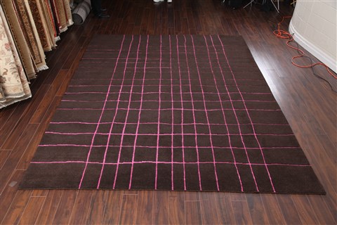 Indo-Nepal Brown Hand Knotted 90 X 120  Area Rug 151-18398 Image 6