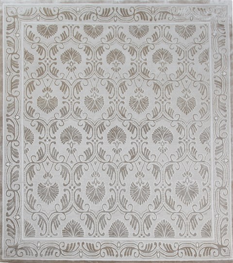 Indo-Nepal Grey Square Hand Knotted 10 X 10  Area Rug 151-18399 Image 0