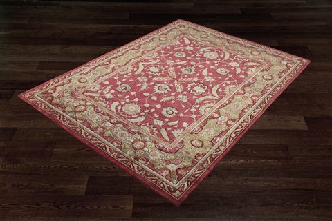 Indo-Nepal Red Hand Knotted 80 X 110  Area Rug 151-18400 Image 8