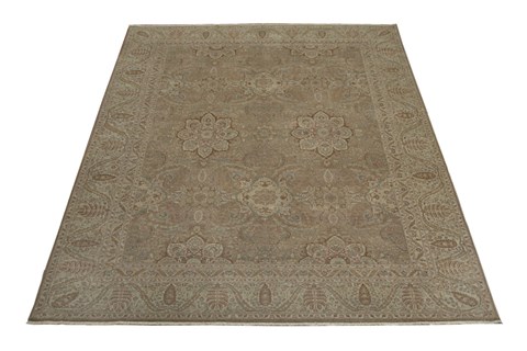 Haji Jalili Brown Square Hand Knotted 10 X 10  Area Rug 151-18405 Image 3