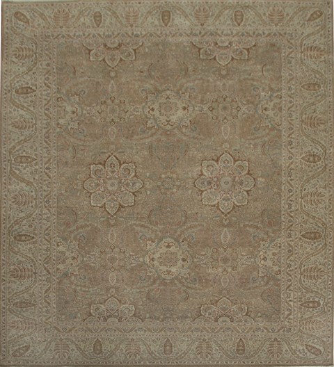 Haji Jalili Brown Square Hand Knotted 10 X 10  Area Rug 151-18405 Image 0