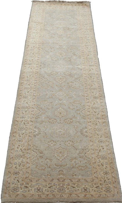 Chobi White Runner Hand Knotted 30 X 124  Area Rug 151-18406 Image 0