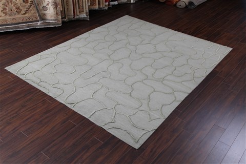 Indo-Nepal Grey Hand Knotted 80 X 100  Area Rug 151-18407 Image 20