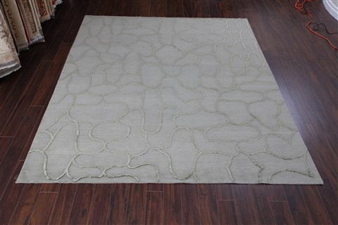 Indo-Nepal Grey Hand Knotted 80 X 100  Area Rug 151-18407 Image 17