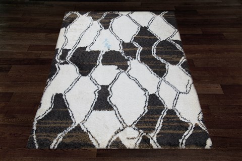 Modern Multicolor Hand Knotted 60 X 80  Area Rug 151-18409 Image 7