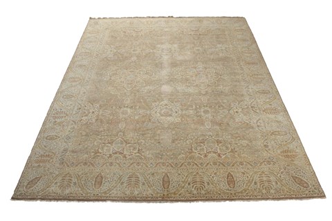 Haji Jalili White Square Hand Knotted 10 X 10  Area Rug 151-18414 Image 2