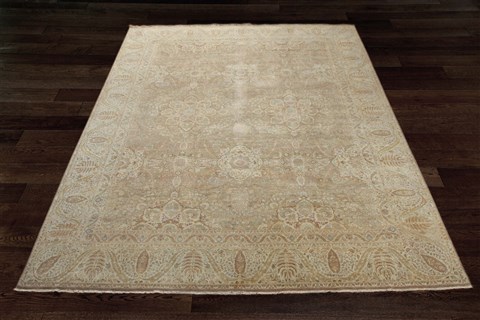 Haji Jalili White Square Hand Knotted 10 X 10  Area Rug 151-18414 Image 4