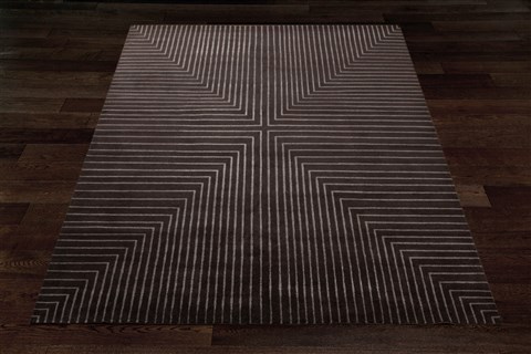Modern Grey Hand Knotted 80 X 100  Area Rug 151-18415 Image 7
