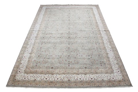 Indo-Nepal White Square Hand Knotted 10 X 10  Area Rug 151-18416 Image 3