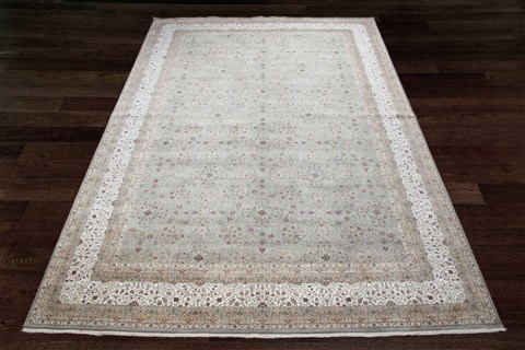 Indo-Nepal White Square Hand Knotted 10 X 10  Area Rug 151-18416 Image 2