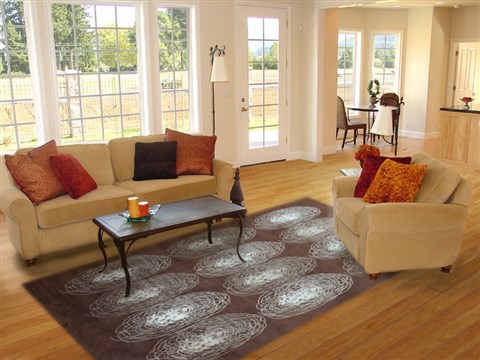 Modern Brown Hand Knotted 80 X 100  Area Rug 151-18417 Image 3