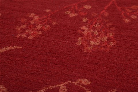 Indo-Nepal Red Hand Knotted 80 X 100  Area Rug 151-18434 Image 8
