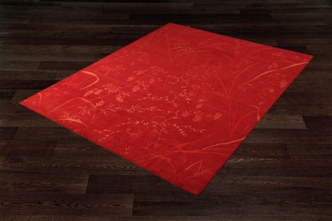 Indo-Nepal Red Hand Knotted 80 X 100  Area Rug 151-18434 Image 6