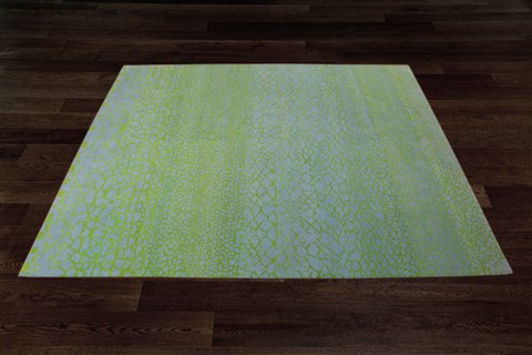 Indo-Nepal Green Hand Knotted 80 X 100  Area Rug 151-18436 Image 7