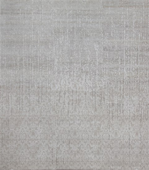 Indo-Nepal Grey Square Hand Knotted 10 X 10 Area Rug 151-18441 Image 0