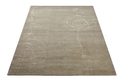 Modern Grey Hand Knotted 80 X 100  Area Rug 151-18445 Image 7