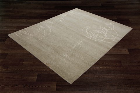 Modern Grey Hand Knotted 80 X 100  Area Rug 151-18445 Image 8