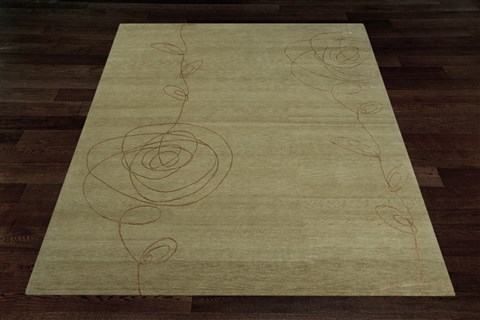 Modern Grey Hand Knotted 80 X 100  Area Rug 151-18445 Image 9