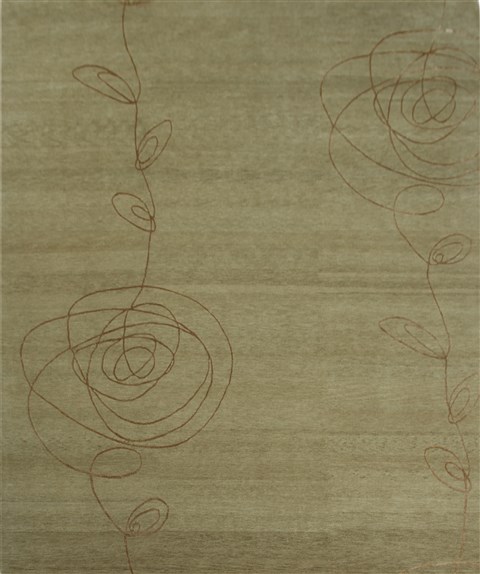 Modern Grey Hand Knotted 80 X 100  Area Rug 151-18445 Image 0